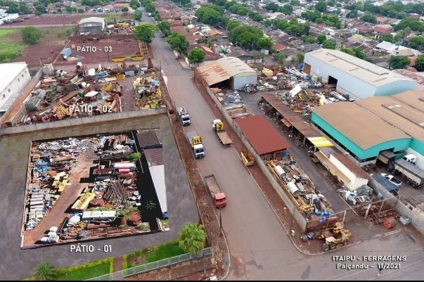 São 9.000 metros de sucata, aproveitamento e ferro novo